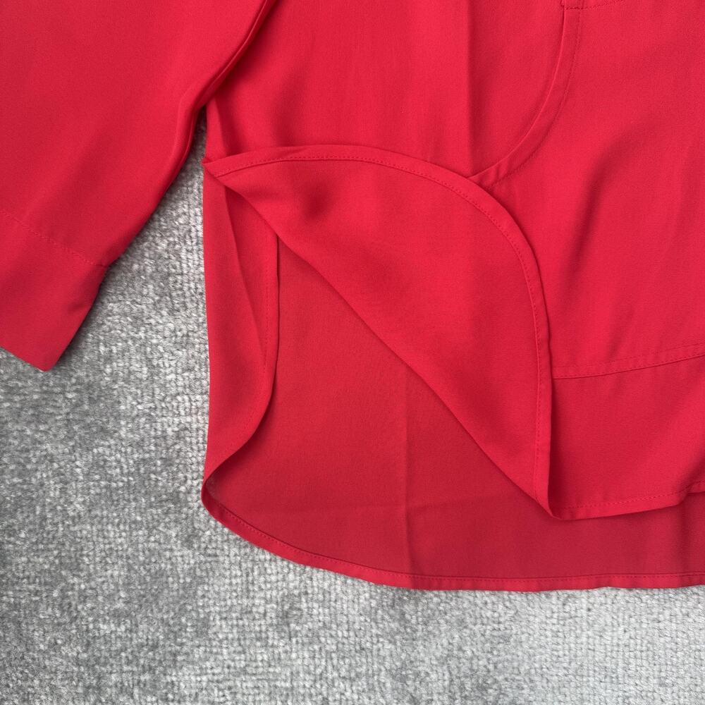 Soft Surroundings Shirt Womens Small Red Kangaroo Pocket Hooded Lightweight Top - Picture 7 of 8
